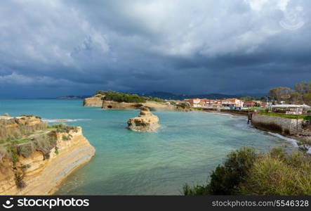 Sideri, Corfu, Greece, at the onset of a ferocious Autumn storm