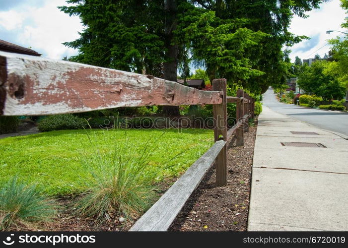 Sidewalk and fence, Kirkland WA