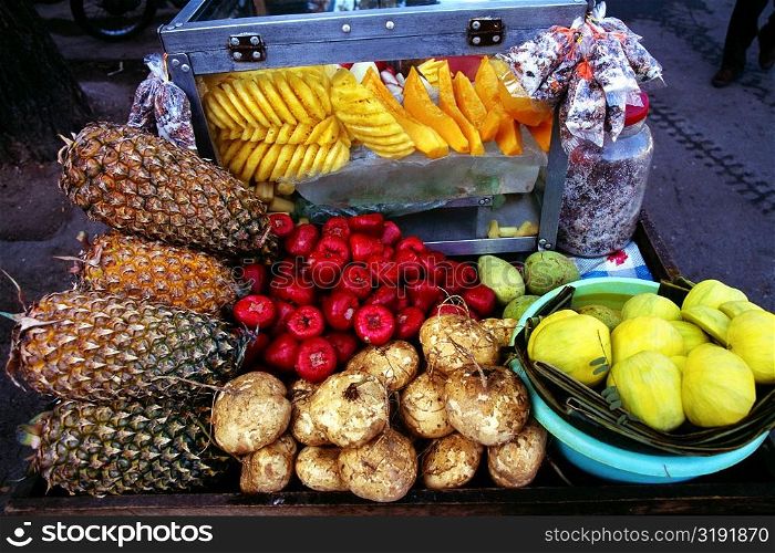 Sidewalk fruit stand, Ho Chi Minh City (formerly Saigon) Vietnam
