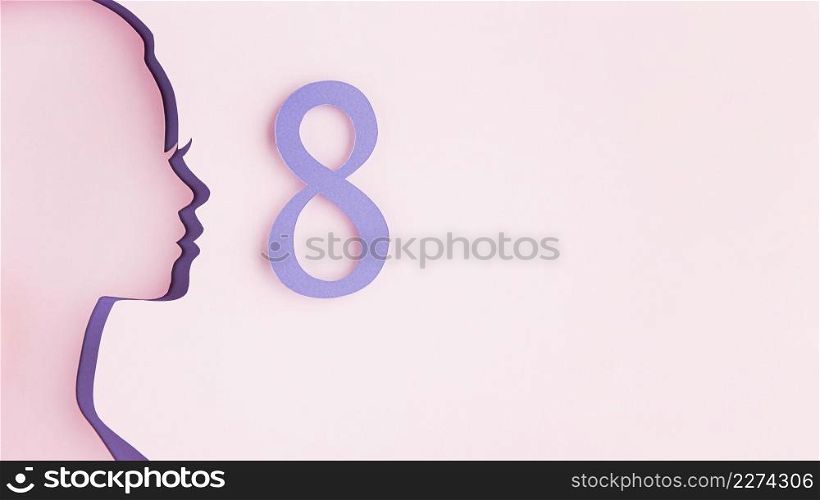 sideways female paper figure copy space