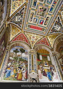 Siena Cathedral Piccolomini Library housing precious frescoes