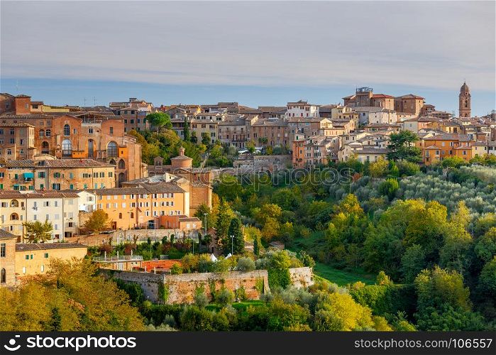 Siena. View of the old town.. View of the old medieval quarters. Siena. Italy