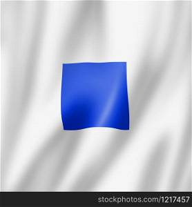 Sierra international maritime signal flag. Nautical letters symbol collection. 3D illustration. Sierra international maritime signal flag