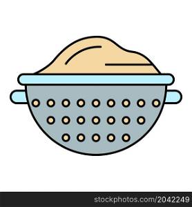 Sieve icon. Outline sieve vector icon color flat isolated. Sieve icon color outline vector