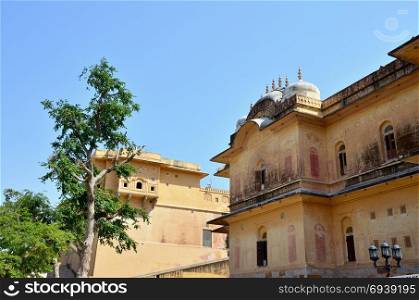Sight Makhavendra Bkhavan palace of India city of Jaipur