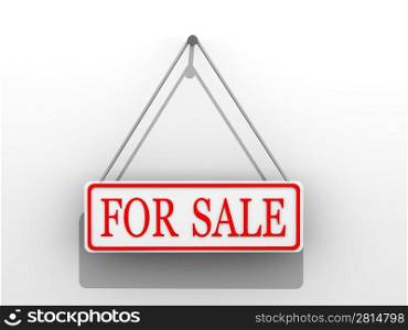 Sign &acute;for sale&acute;. 3d