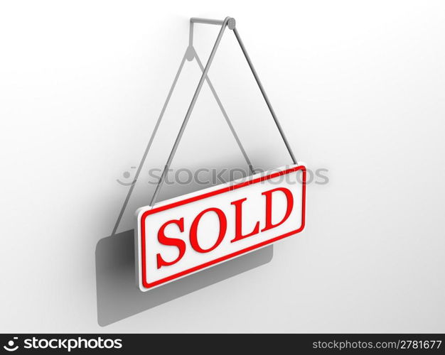 Sign &acute;sold&acute;. 3d