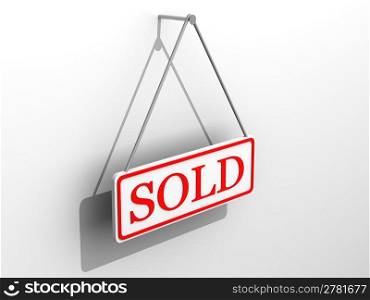 Sign &acute;sold&acute;. 3d
