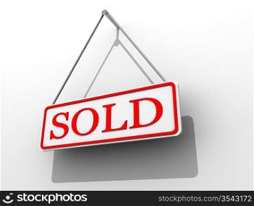 Sign &acute;sold&acute;. 3d