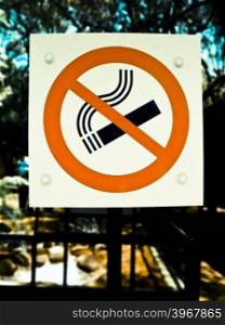Sign Board indicating no smocking