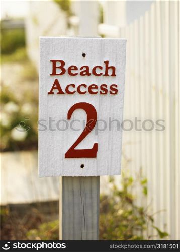 Sign for public beach access number two.