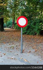 Sign in Bruges park