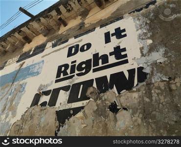 Sign in Lamu Town, Africa