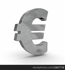 Sign of euro on white isolated background. 3d