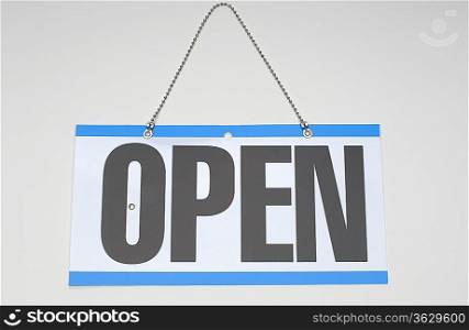 Sign reading Open