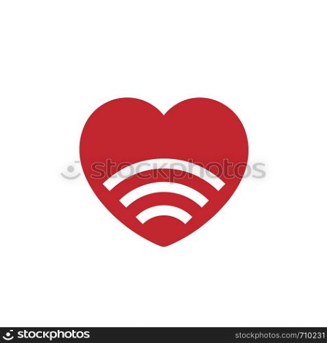 signal love icon ,love WiFi logo vector, love WiFi zone logo