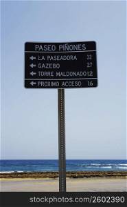 Signboard on the beach, Pinones Beach, Puerto Rico