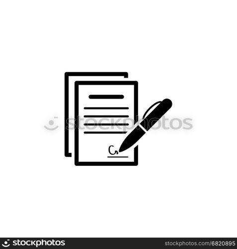 Signing Contract Icon. Business Concept. Flat Design.. Signing Contract Icon. Business Concept. Flat Design. Isolated Illustration.