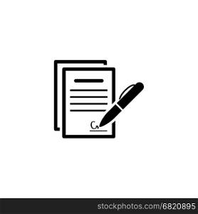 Signing Contract Icon. Business Concept. Flat Design.. Signing Contract Icon. Business Concept. Flat Design. Isolated Illustration.