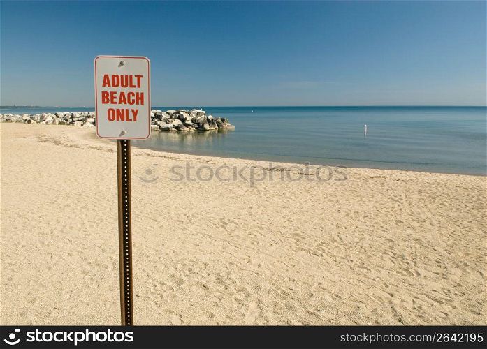 Signpost at beach