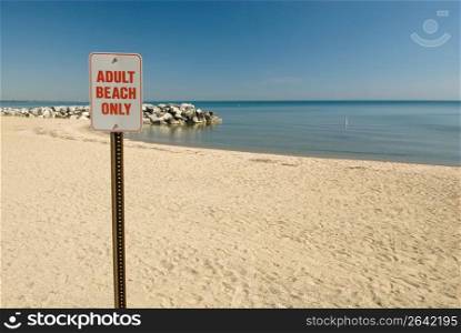 Signpost at beach