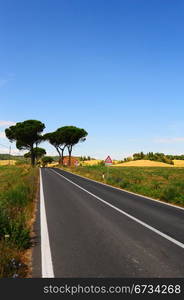 Signs Of Warning About The Dangers On The Asphalt Road