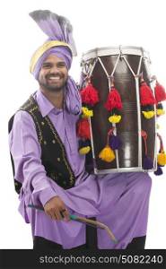 Sikh man with drum