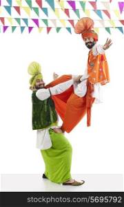 Sikh men having fun
