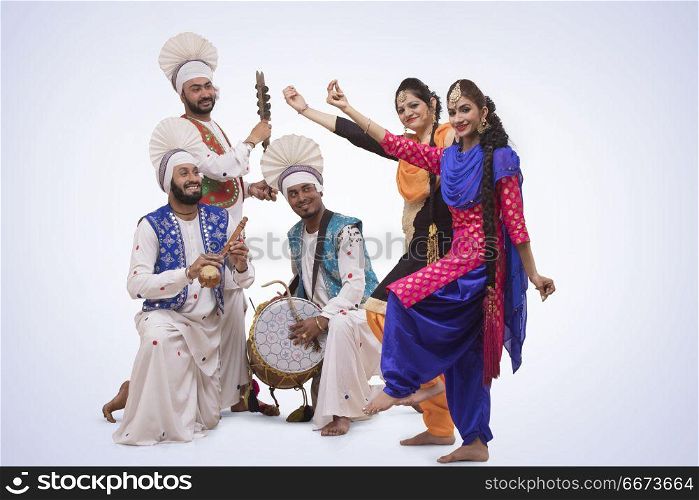 Sikh People Dancing