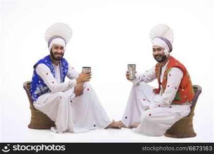Sikh People drinking Lassi during Baisakhi celebrations