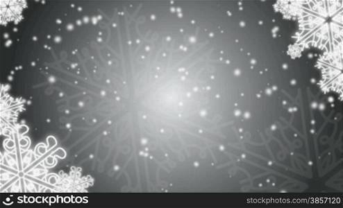 silberner weihnachts-hintergrund mit schneeflocken