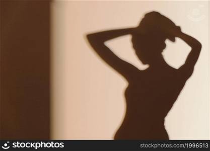 silhouette graceful woman after shower