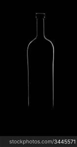 silhouette of a bottle on a dark background