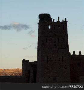 Silhouette of a building, Ouarzazate, Morocco