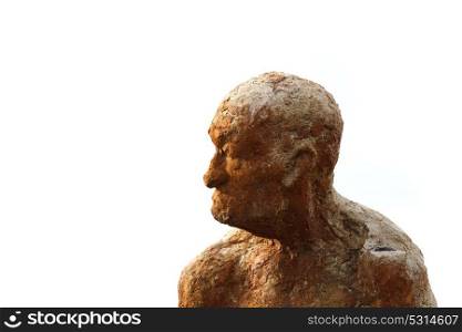 Silhouette of a human statue of granite stone