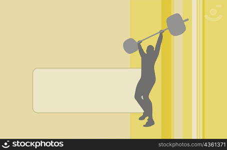 Silhouette of a person weightlifting