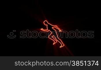 Silhouette of a slow motion runner with noisy volumetric light,rendered at 450 fps Animation compressor