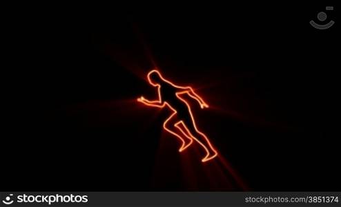 Silhouette of a slow motion runner with noisy volumetric light,rendered at 450 fps Animation compressor
