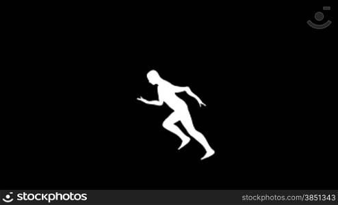 Silhouette of a slow motion runner,you can use it as a matte,rendered at 450 fps Animation compressor