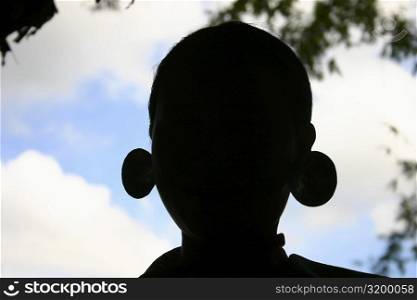 Silhouette of a statue, Chiang Khong, Thailand