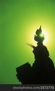 Silhouette of a statue, Statue Of Liberty, New York City, New York State, USA