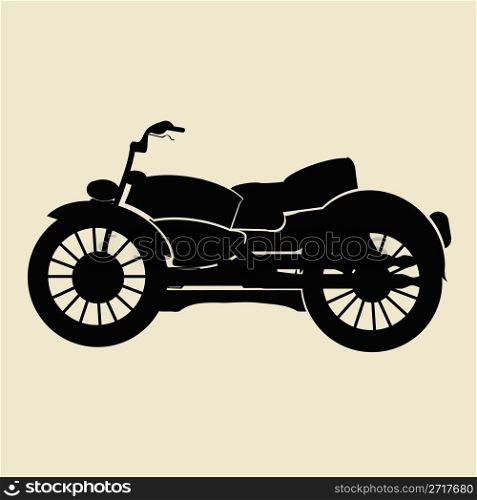 Silhouette of a vintage motorcycle, vector illustration