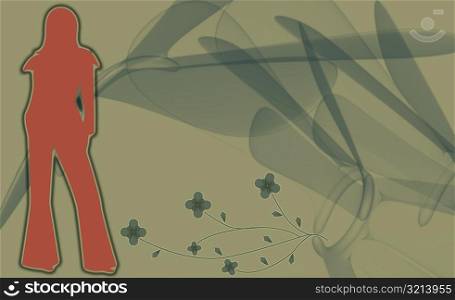 Silhouette of a woman posing