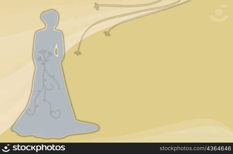 Silhouette of a woman standing in a field