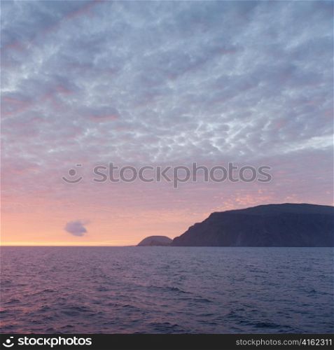 Silhouette of an island in the Pacific Ocean, Isabela Island, Galapagos Islands, Ecuador