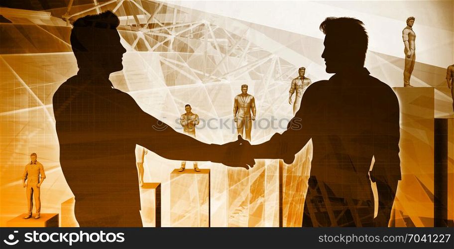 Silhouette of Business People in an Office Building Concept. Silhouette of Business People