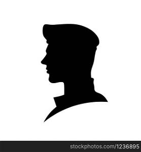 silhouette of military head illustration, Military Man Soldier Side View