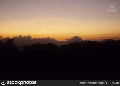 Silhouette of mountains at dusk, Costa Rica