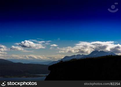 Silhouette of Norway mountain landscape background. Silhouette of Norway mountain landscape background hd