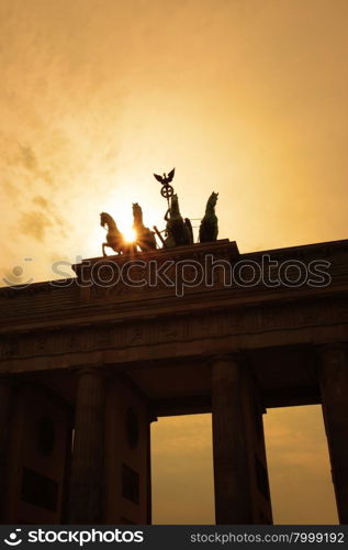 Silhouette of the Brandenburg gate, Berlin